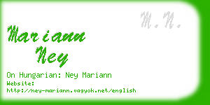mariann ney business card